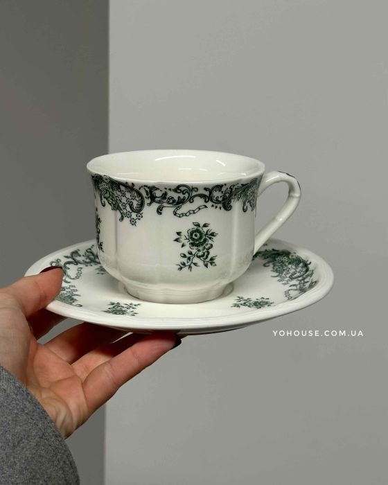 Чашка з блюдцем Vintage Green 250 мл