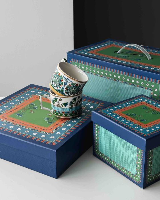 Чайний набір Oriental (6 чашок з блюдцями, чайник та цукорниця)