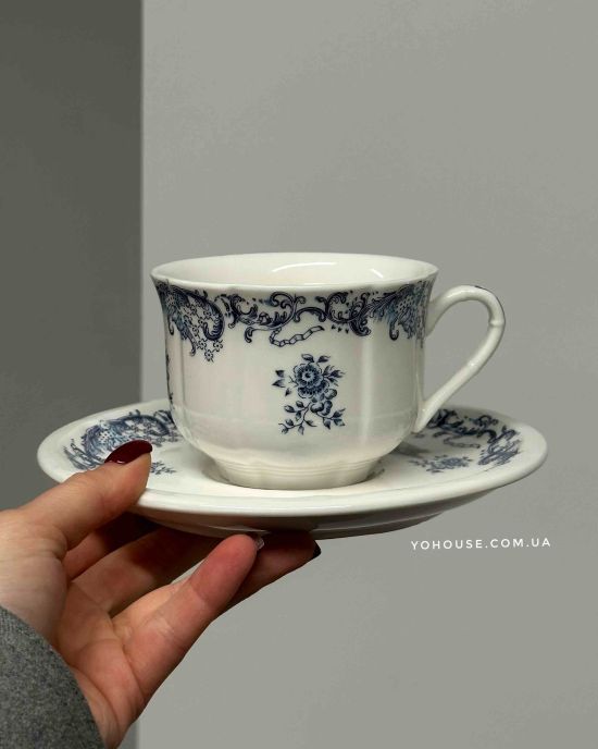 Чашка з блюдцем Vintage Blue 250 мл