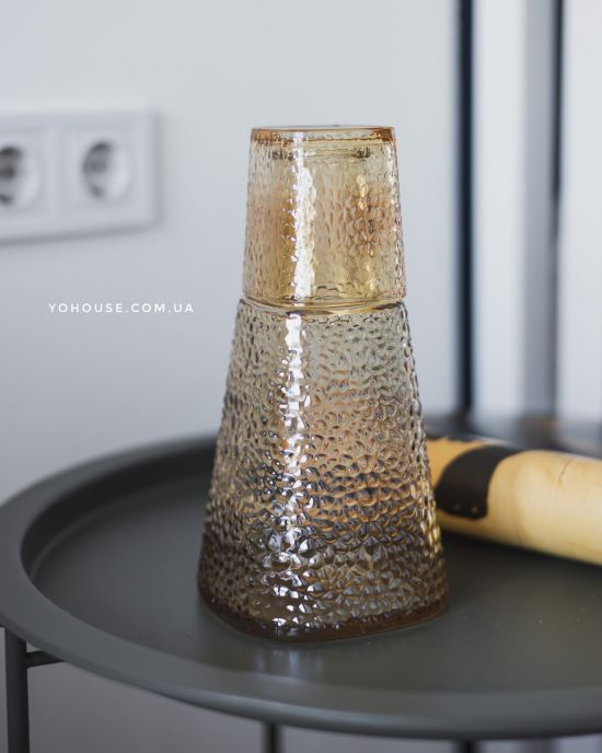 Глечик+склянка Drop Amber