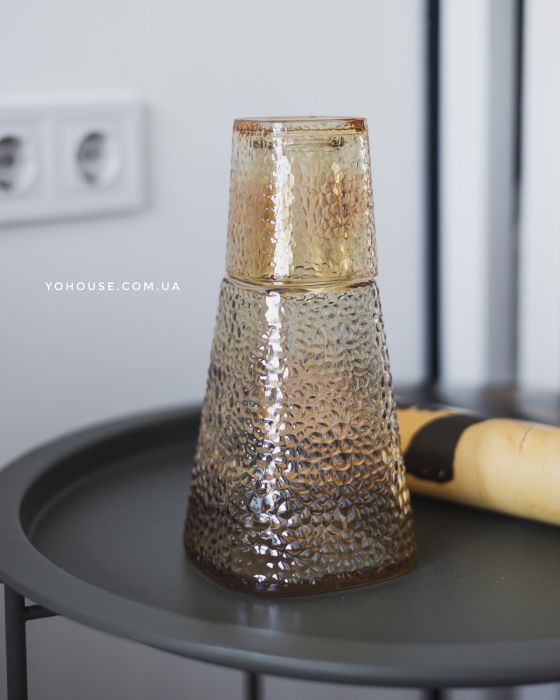 Глечик+склянка Drop Amber