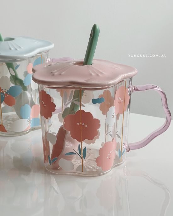 Горнятко Flowers (рожеве)